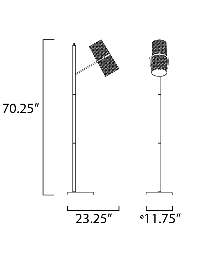 Oscar 2-Light Floor Lamp Bronze/Antique Brass by Maxim Lighting