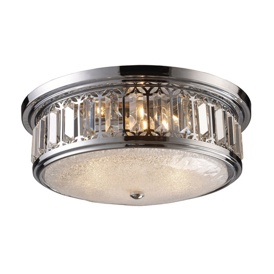 16" 3-Light Flush Mount Polished Chrome by Elk