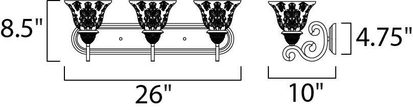Symphony 3-Light Bath Vanity Oil Rubbed Bronze by Maxim Lighting
