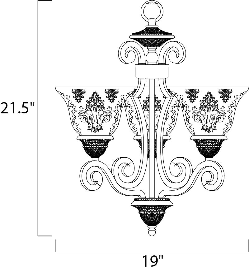 Symphony 3-Light Chandelier Oil Rubbed Bronze by Maxim Lighting