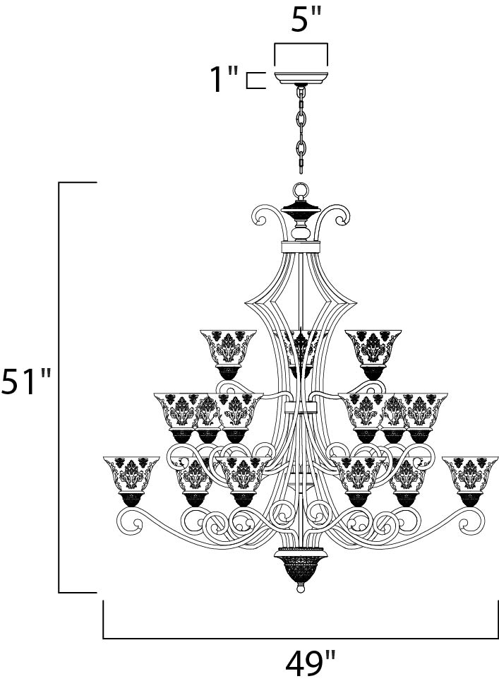 Symphony 15-Light Chandelier Oil Rubbed Bronze by Maxim Lighting