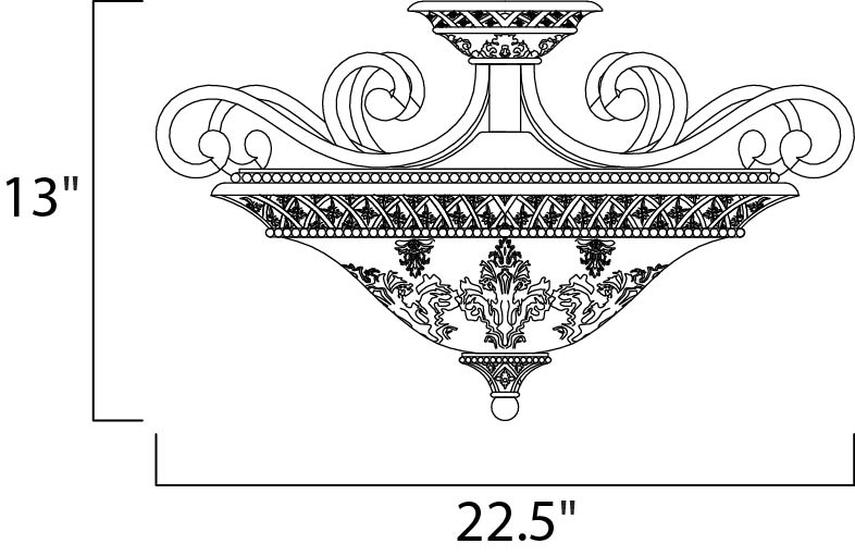 Symphony 3-Light Semi-Flush Mount Oil Rubbed Bronze by Maxim Lighting