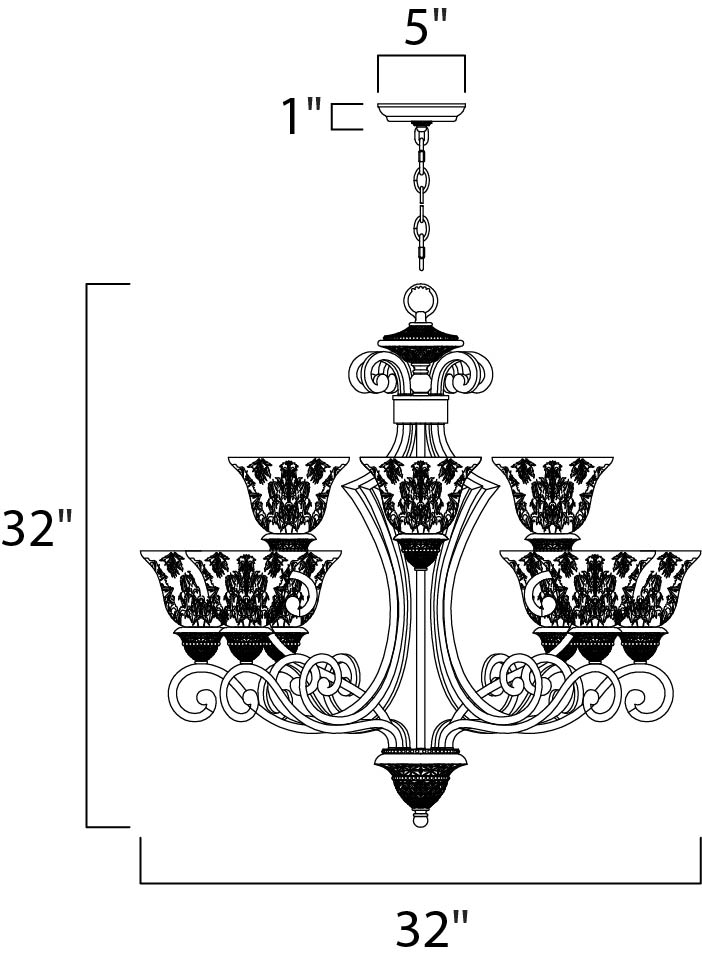 Symphony 9-Light Chandelier Oil Rubbed Bronze by Maxim Lighting