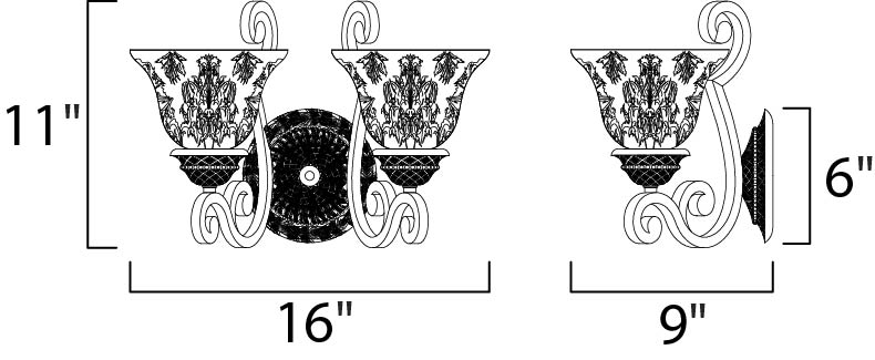 Symphony 2-Light Wall Sconce Oil Rubbed Bronze by Maxim Lighting