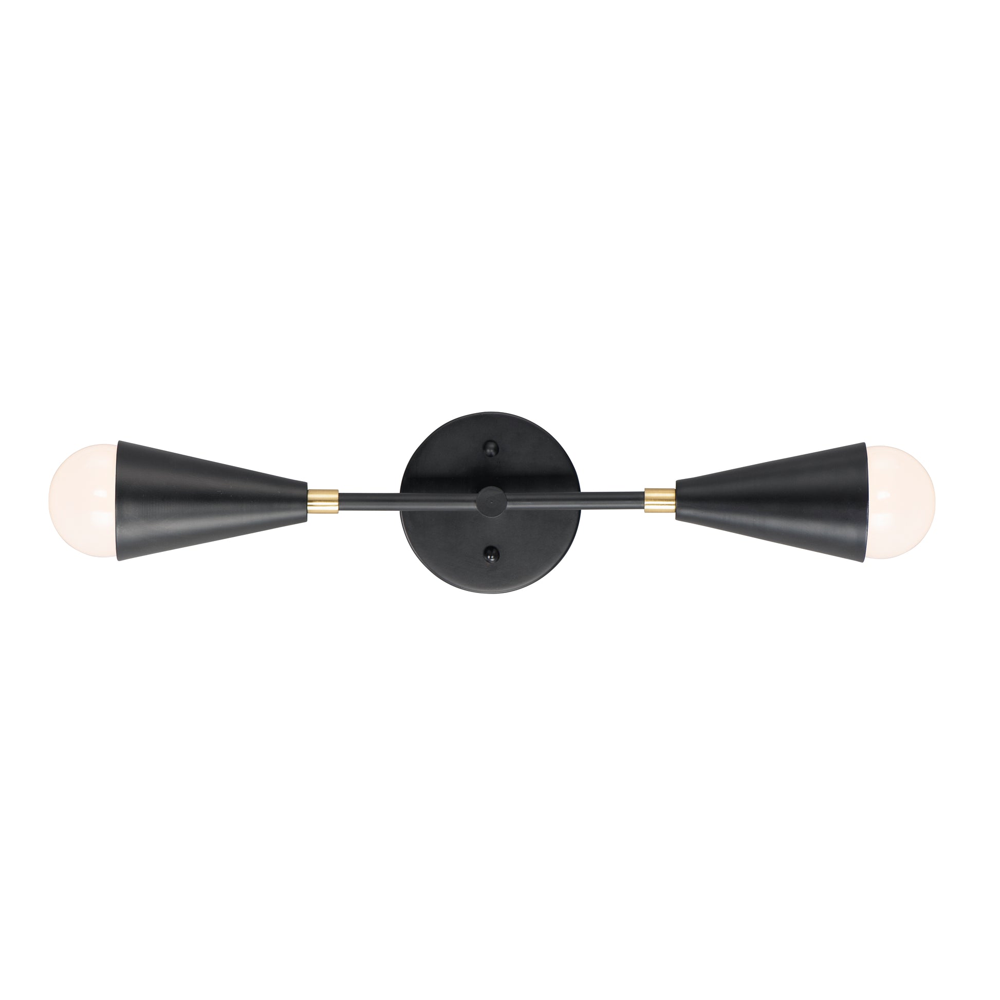 Lovell 2-Light Wall Sconce with LED Bulbs Black/Satin Brass by Maxim Lighting