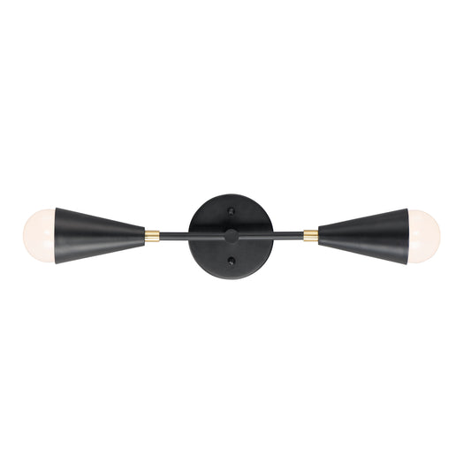 Lovell 2-Light Wall Sconce with LED Bulbs Black/Satin Brass by Maxim Lighting