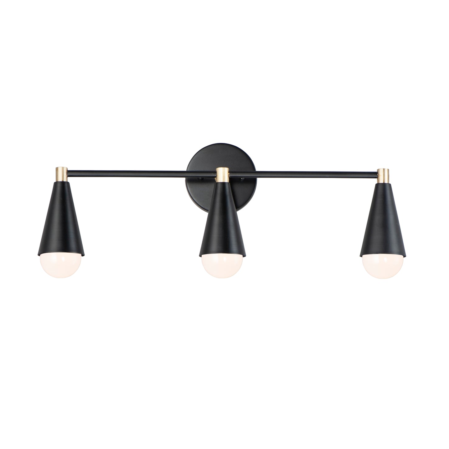 Lovell 3-Light Bath Vanity Black/Satin Brass by Maxim Lighting
