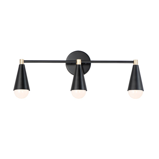Lovell 3-Light Bath Vanity Black/Satin Brass by Maxim Lighting