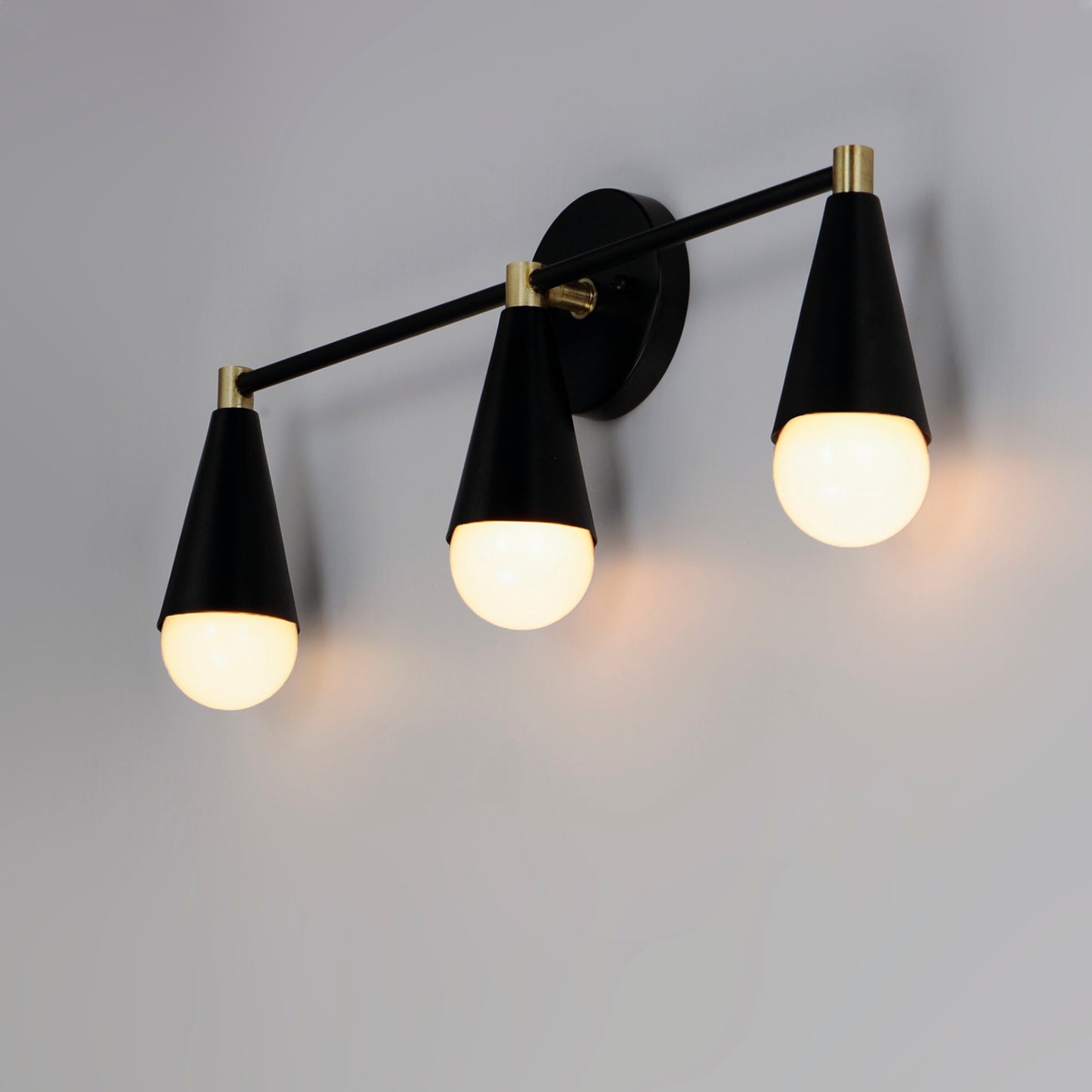 Lovell 3-Light Bath Vanity Black/Satin Brass by Maxim Lighting