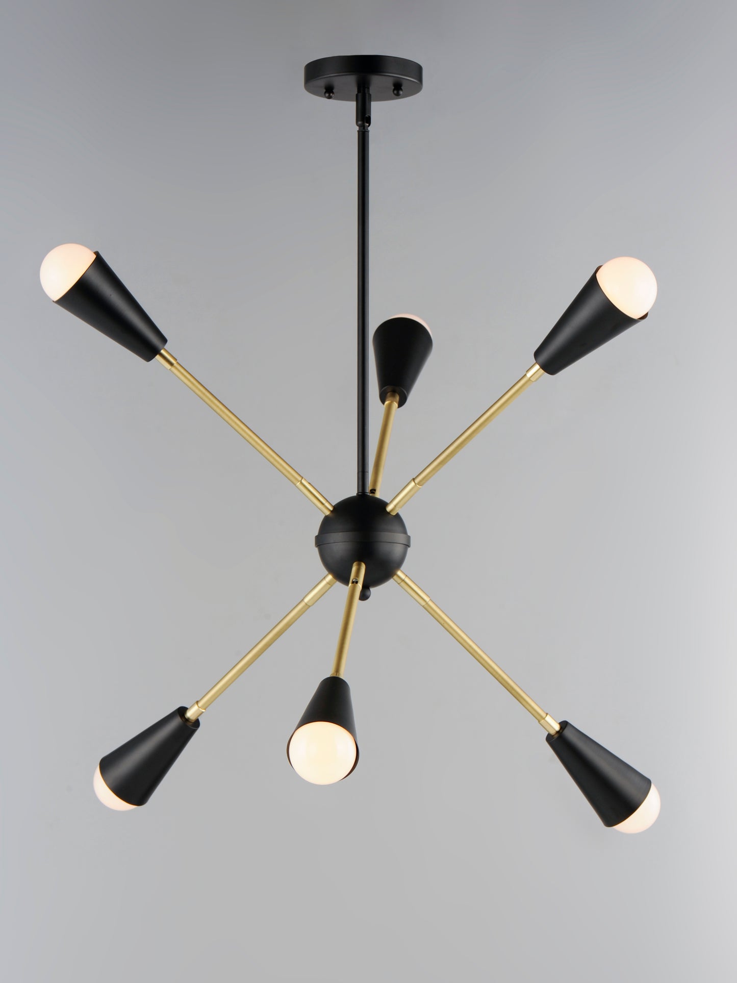Lovell 6-Light Pendant Black/Satin Brass by Maxim Lighting