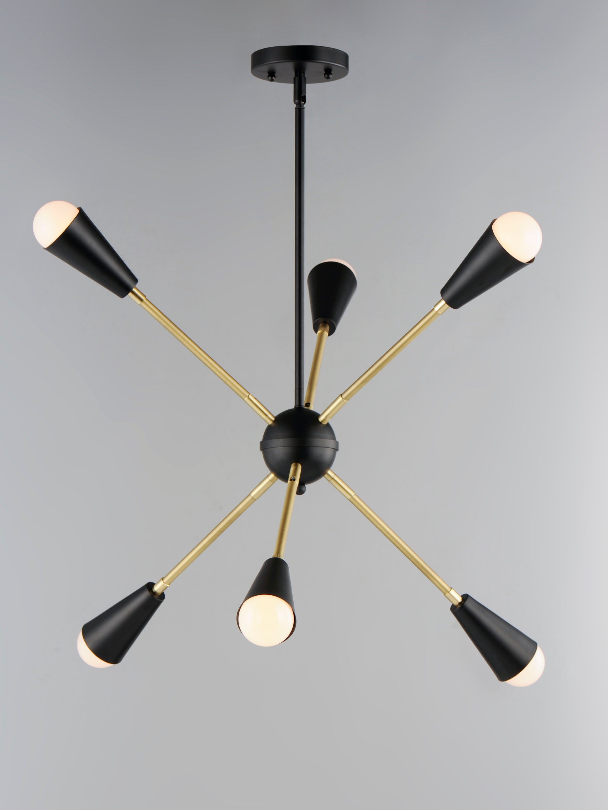 Lovell 6-Light Pendant Black/Satin Brass by Maxim Lighting