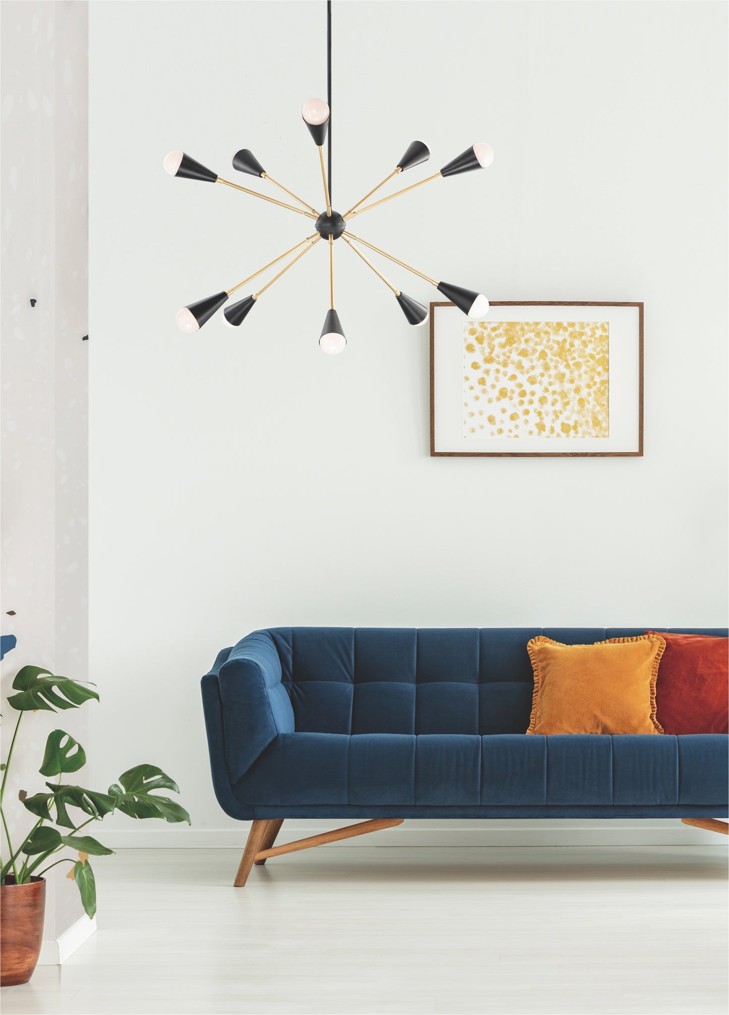 Lovell 10-Light Pendant Black/Satin Brass by Maxim Lighting
