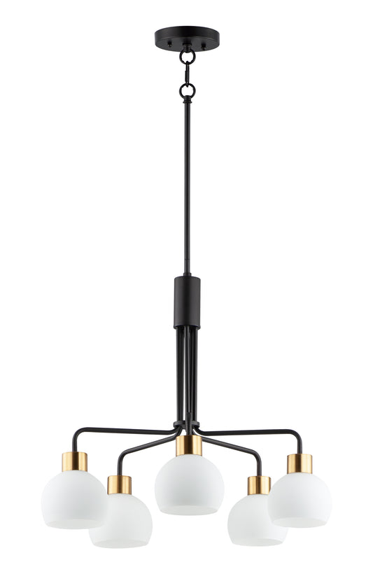 Coraline 5-Light Chandelier Bronze/Satin Brass by Maxim Lighting