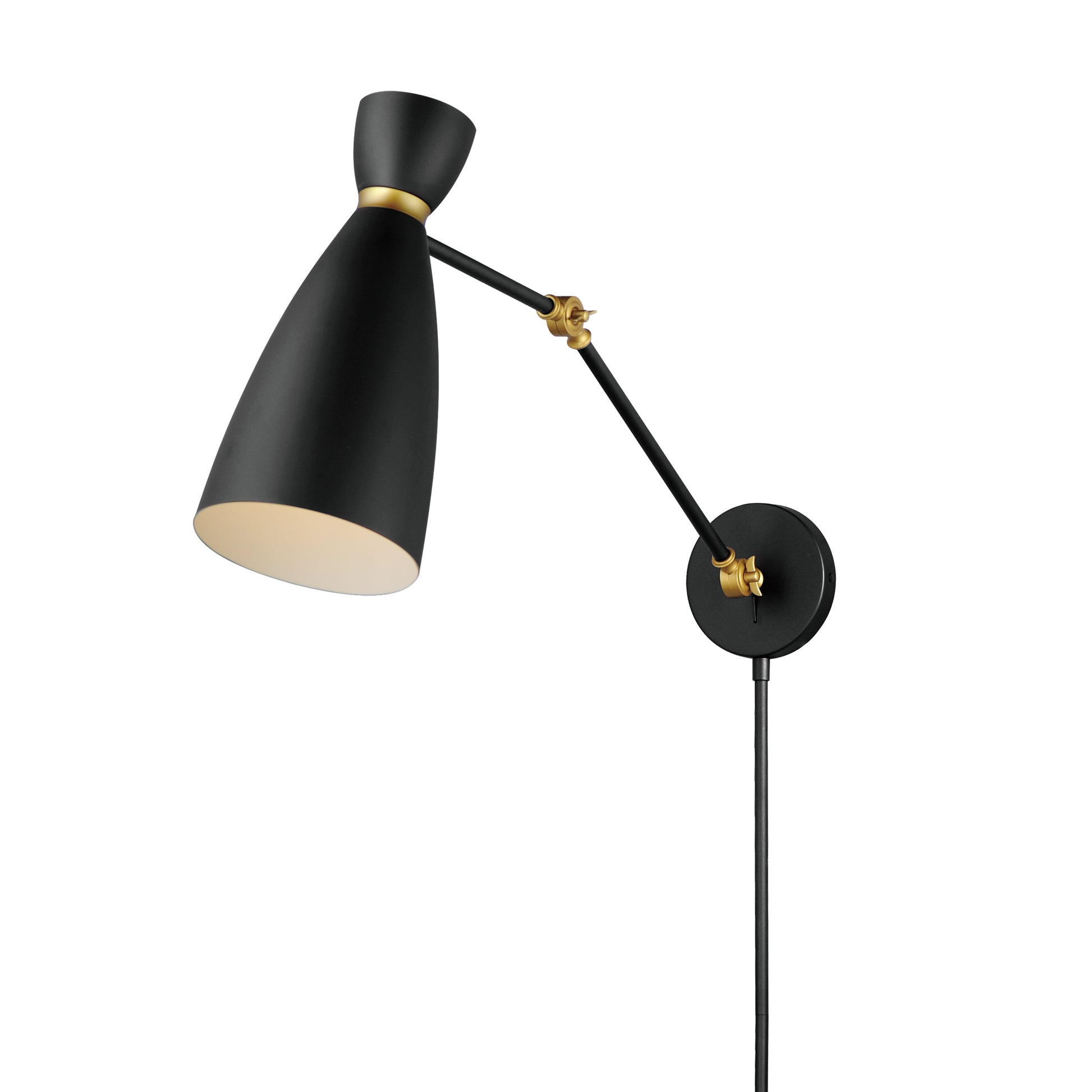 Carillon Articulating Wall Sconce Black/Satin Brass by Maxim Lighting