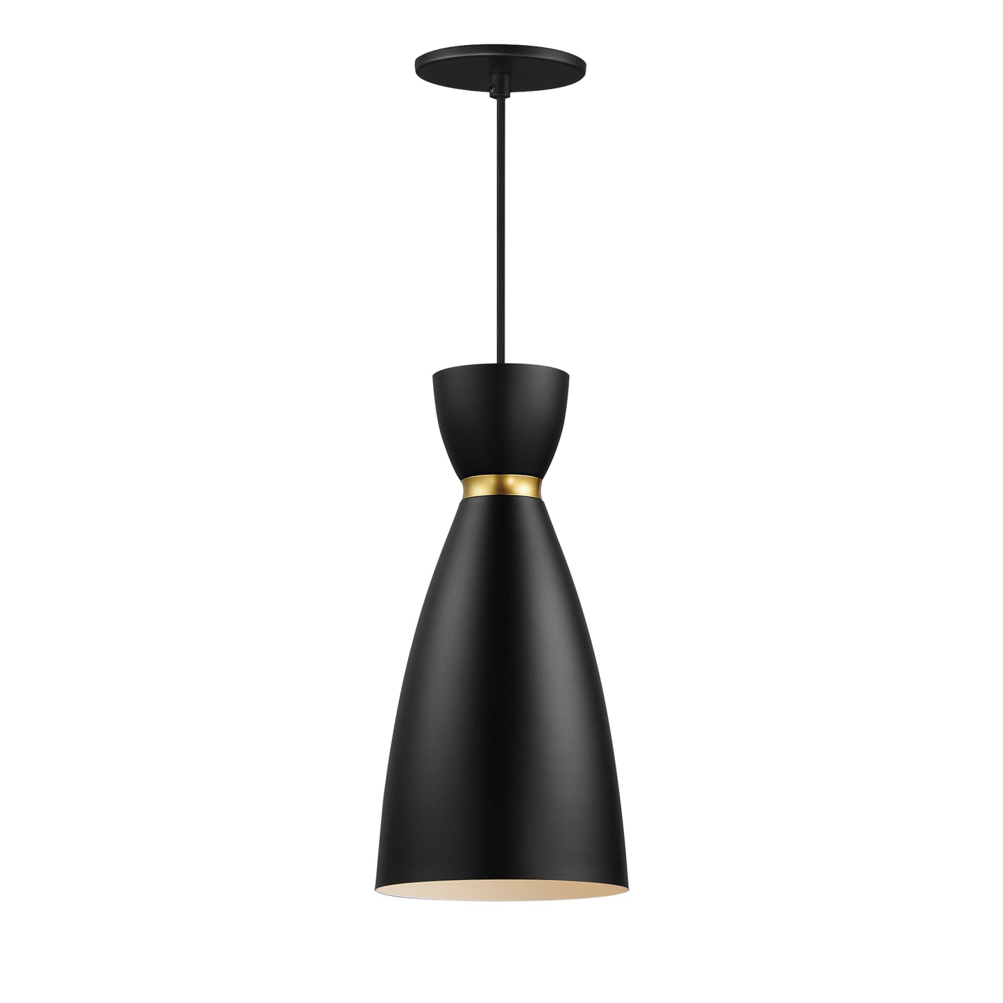 Carillon Elongated Mini Pendant Black/Satin Brass by Maxim Lighting