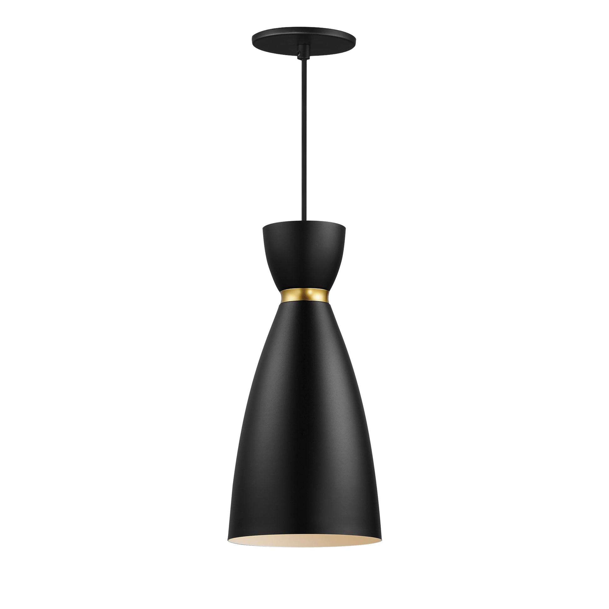 Carillon Elongated Mini Pendant Black/Satin Brass by Maxim Lighting