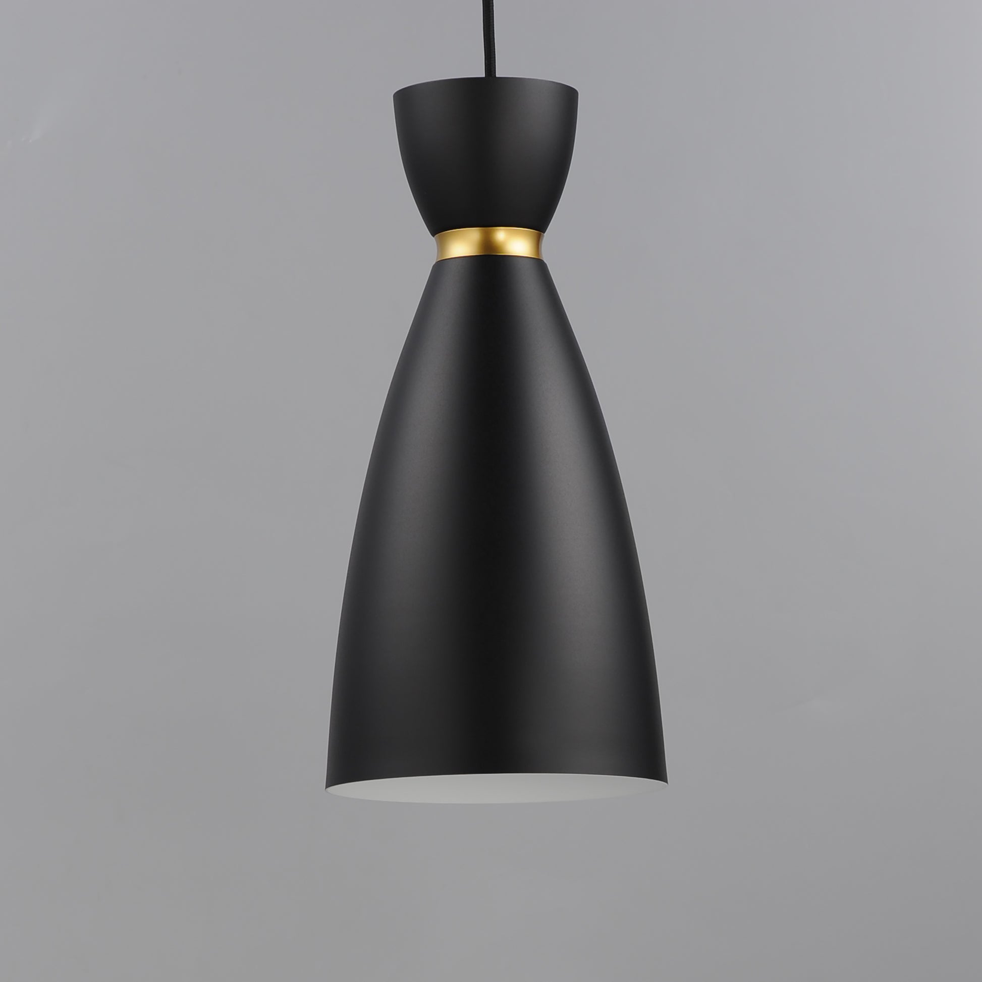 Carillon Elongated Mini Pendant Black/Satin Brass by Maxim Lighting