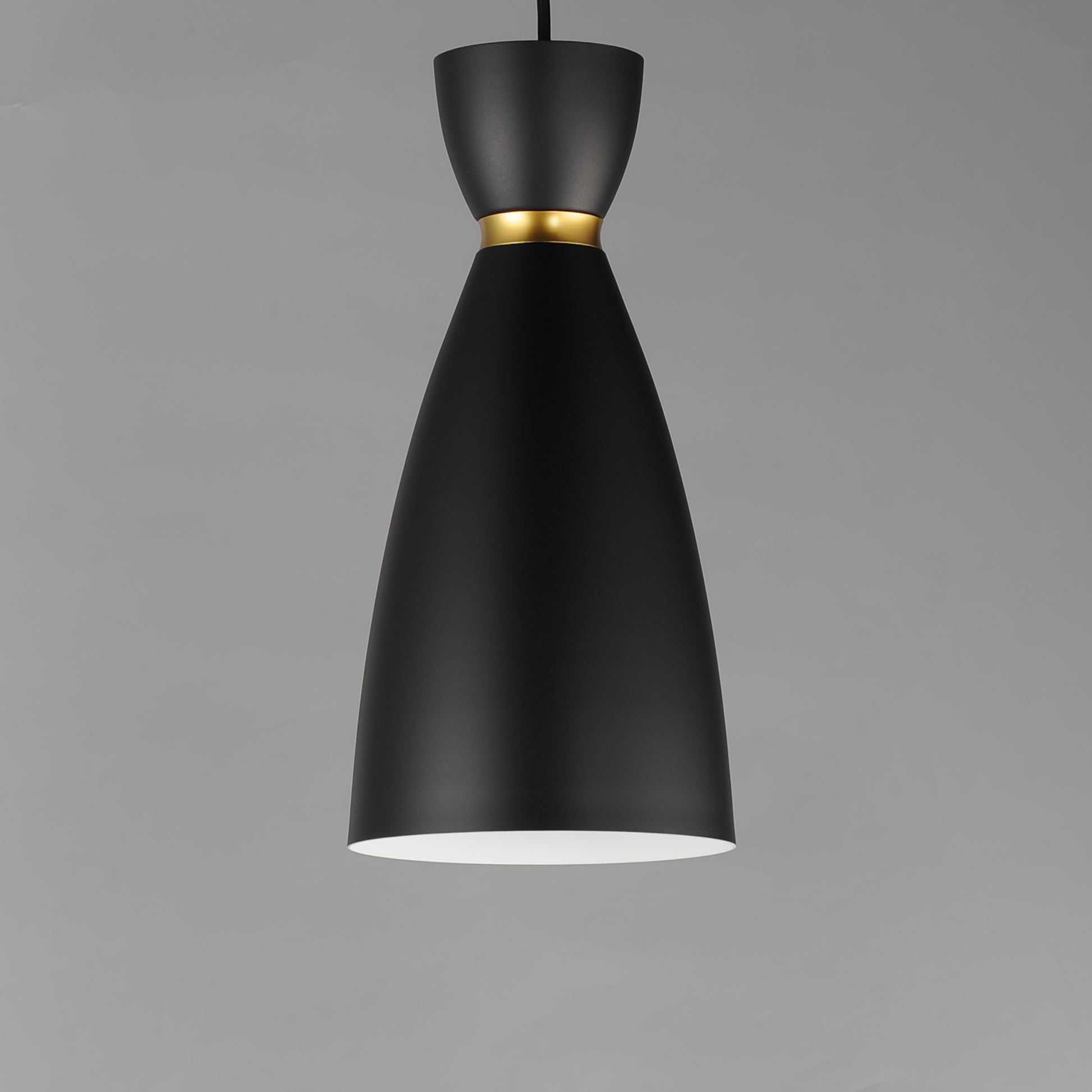 Carillon Elongated Mini Pendant Black/Satin Brass by Maxim Lighting