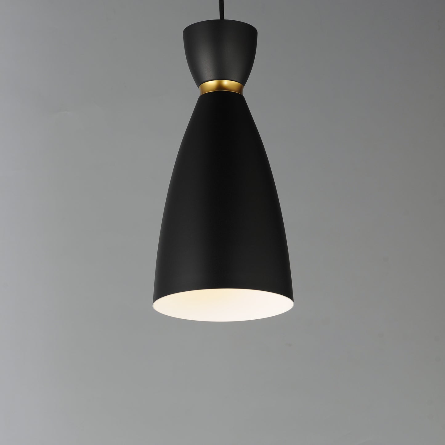 Carillon Elongated Mini Pendant Black/Satin Brass by Maxim Lighting