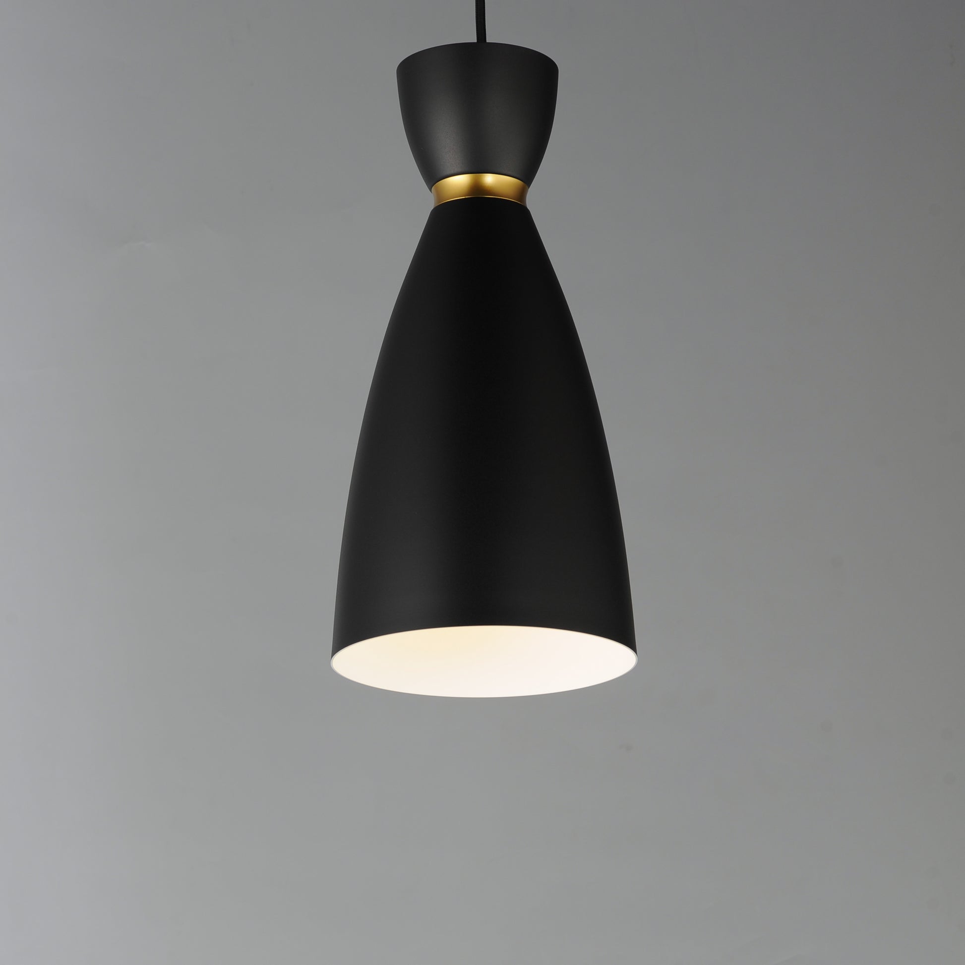 Carillon Elongated Mini Pendant Black/Satin Brass by Maxim Lighting