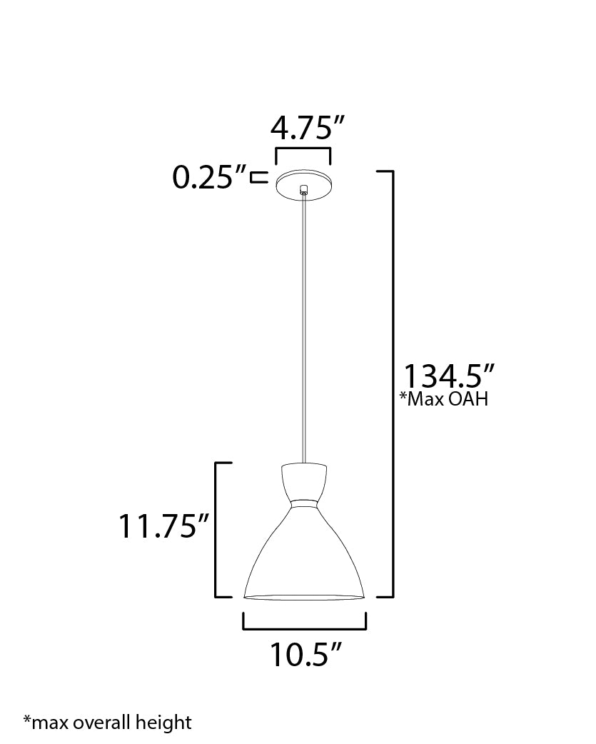 Carillon 11" Mini Pendant White/Satin Brass by Maxim Lighting