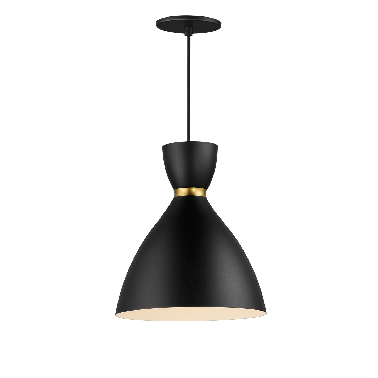 Carillon 11" Mini Pendant Black/Satin Brass by Maxim Lighting