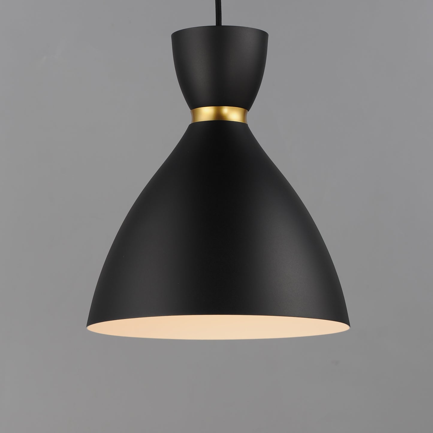 Carillon 11" Mini Pendant Black/Satin Brass by Maxim Lighting