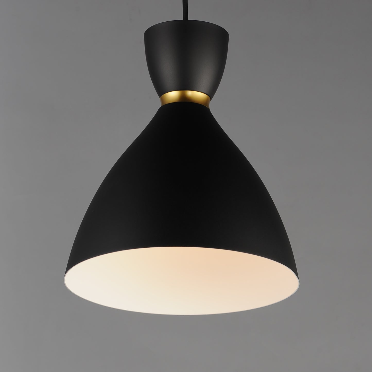 Carillon 11" Mini Pendant Black/Satin Brass by Maxim Lighting