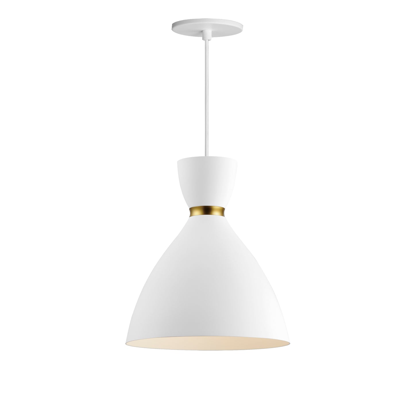 Carillon 11" Mini Pendant White/Satin Brass by Maxim Lighting