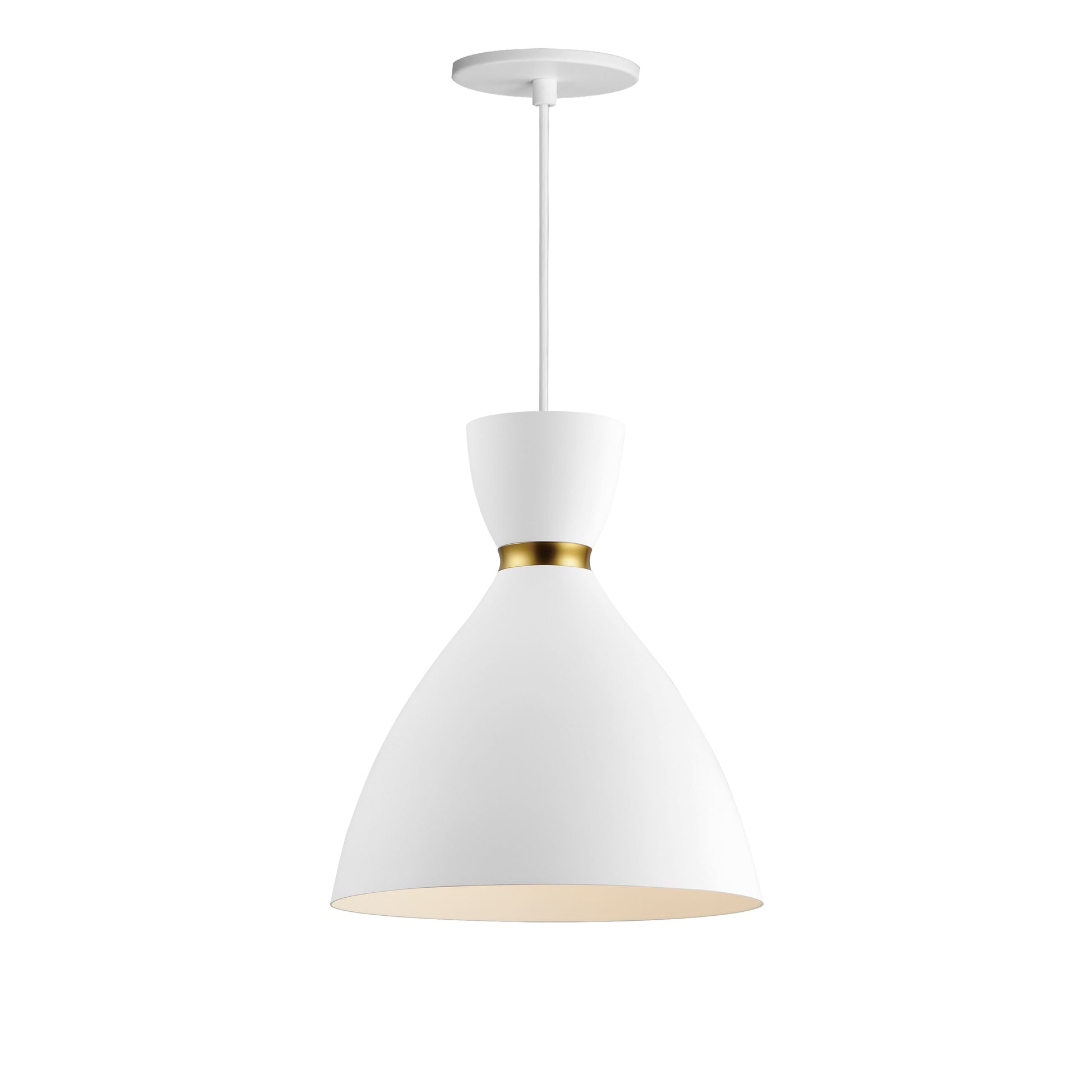Carillon 11" Mini Pendant White/Satin Brass by Maxim Lighting