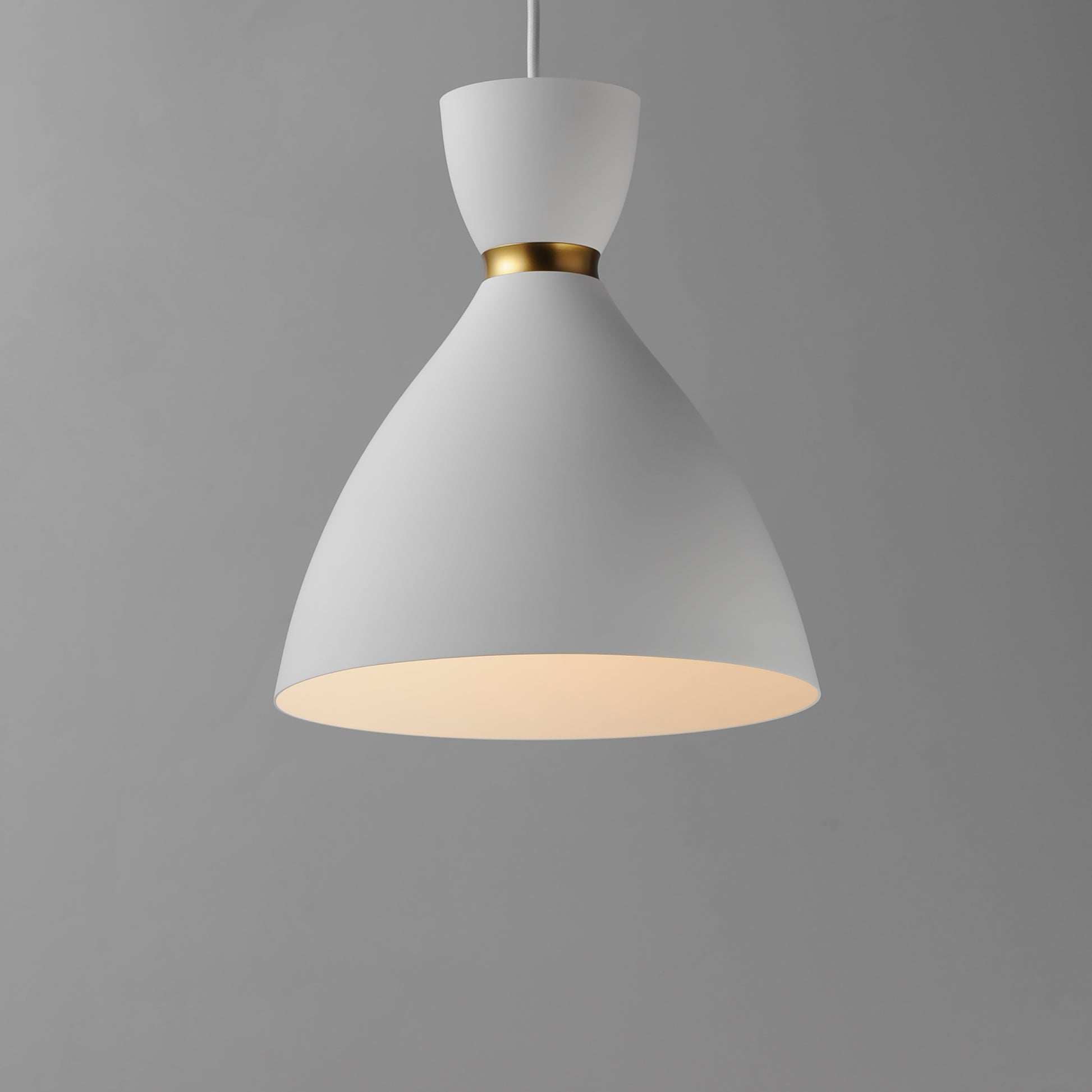 Carillon 11" Mini Pendant White/Satin Brass by Maxim Lighting