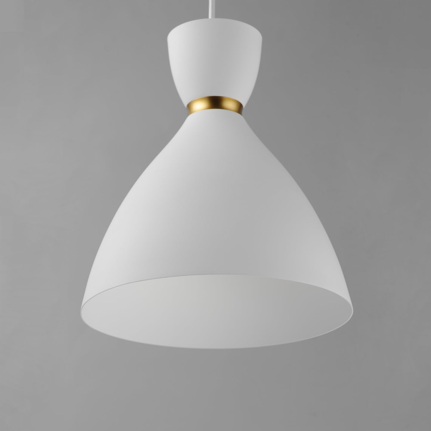 Carillon 11" Mini Pendant White/Satin Brass by Maxim Lighting