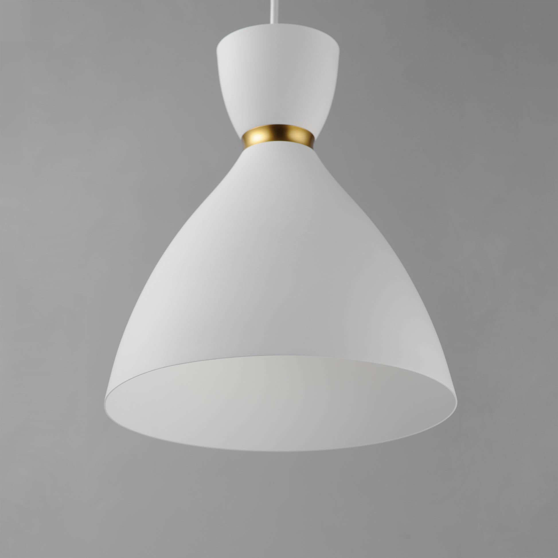 Carillon 11" Mini Pendant White/Satin Brass by Maxim Lighting