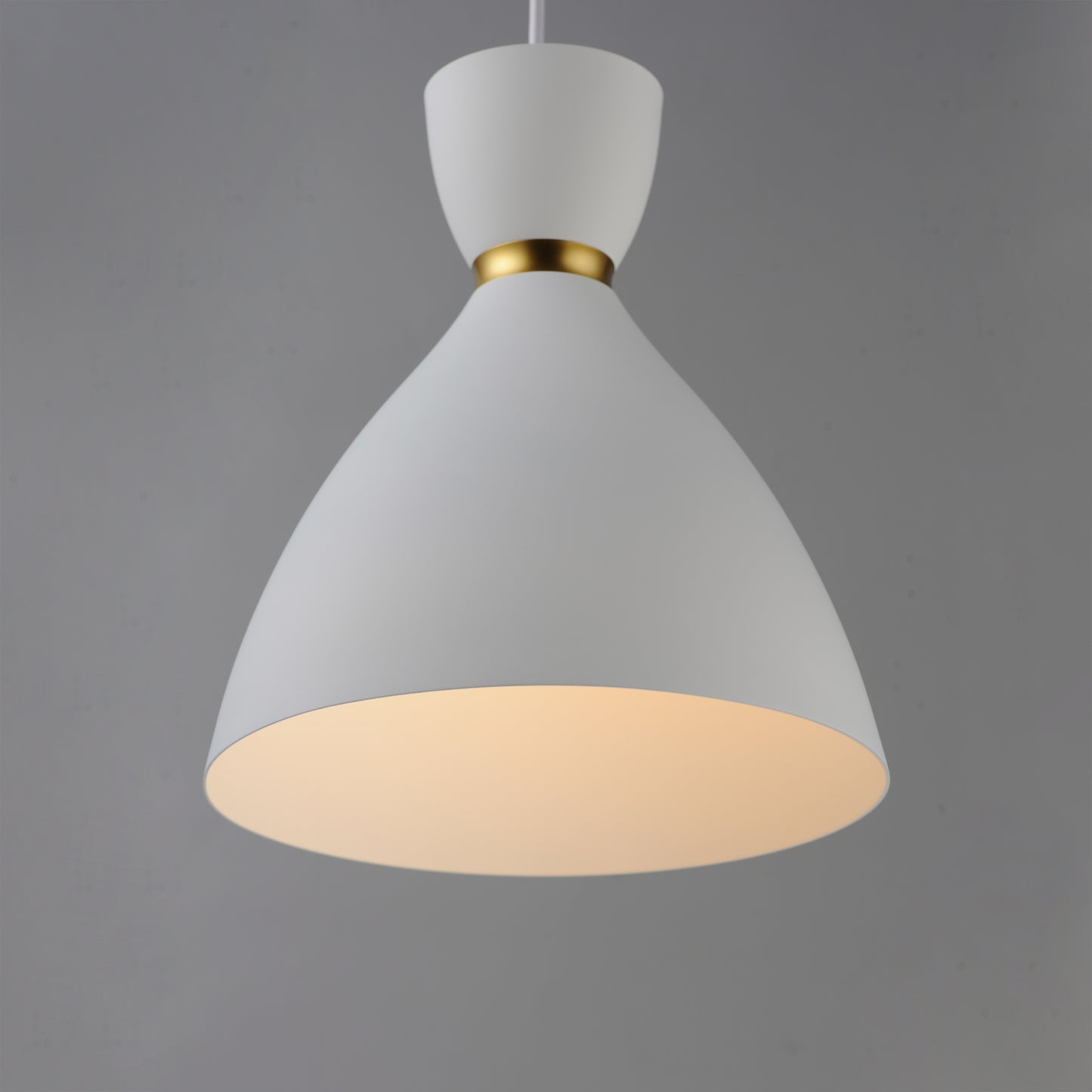 Carillon 11" Mini Pendant White/Satin Brass by Maxim Lighting