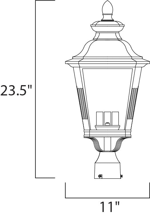Knoxville 3-Light Outdoor Post Bronze by Maxim Lighting