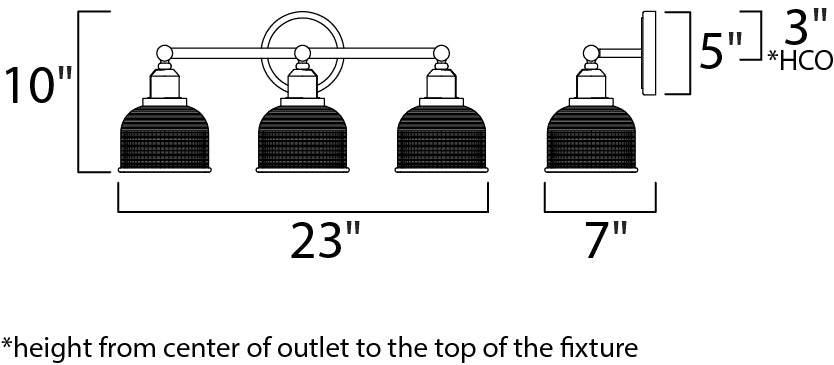Hollow 3-Light Bath Vanity Polished Chrome by Maxim Lighting