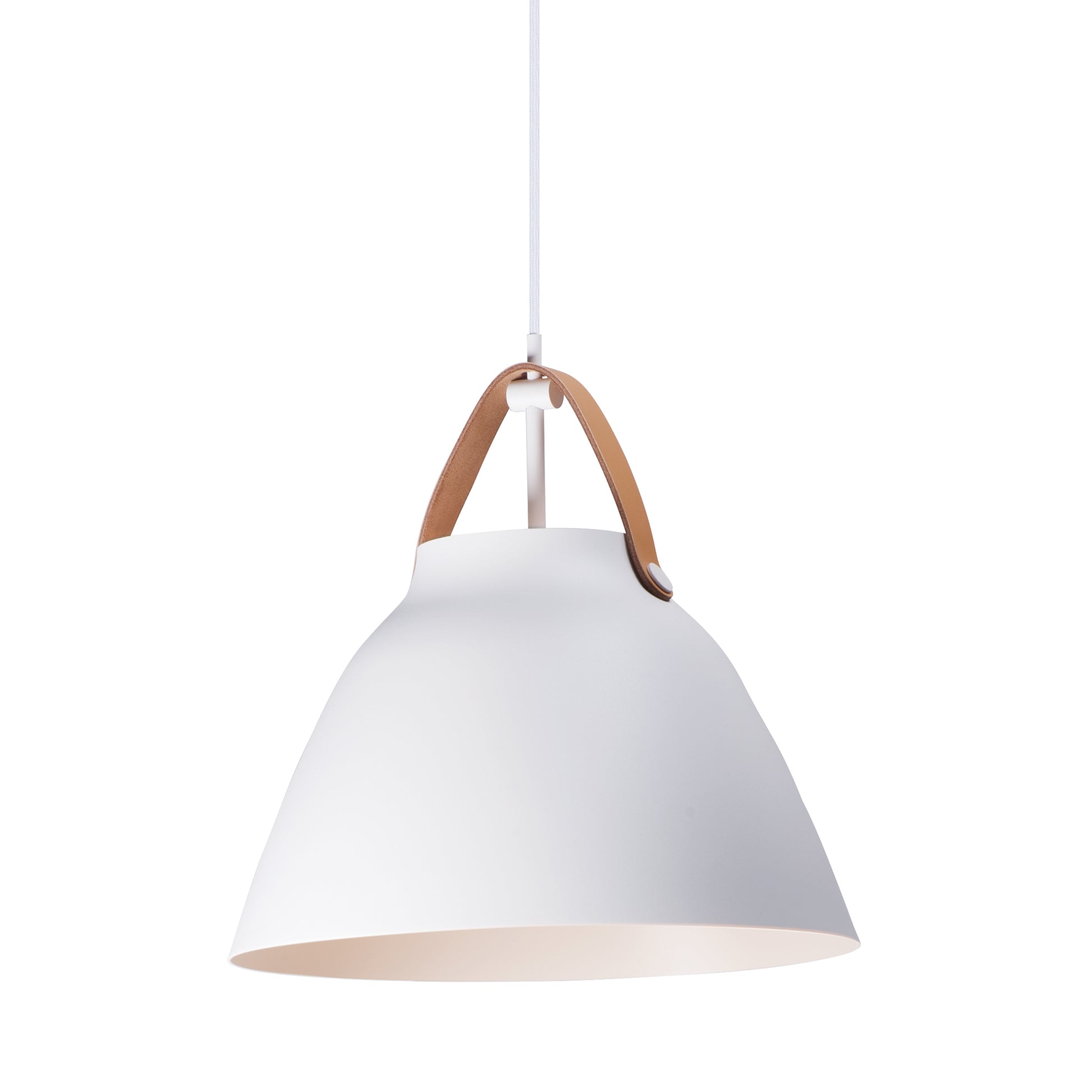 Nordic Pendant Tan Leather/White by Maxim Lighting