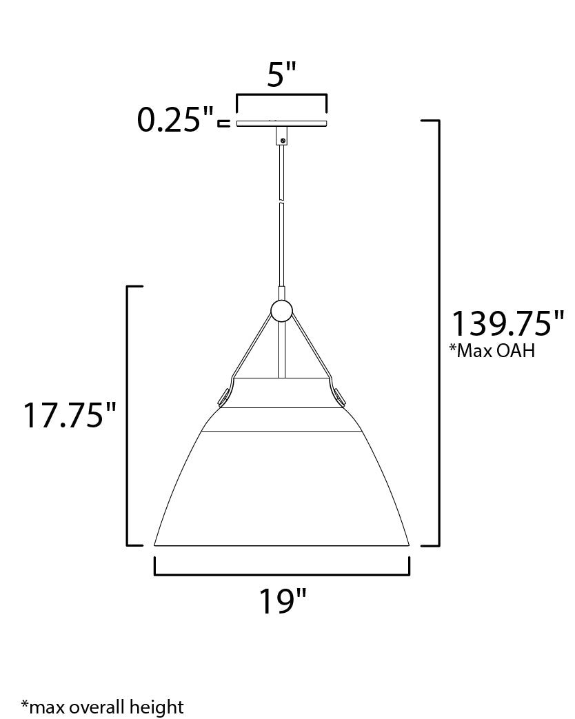 Nordic Pendant Tan Leather/Black by Maxim Lighting