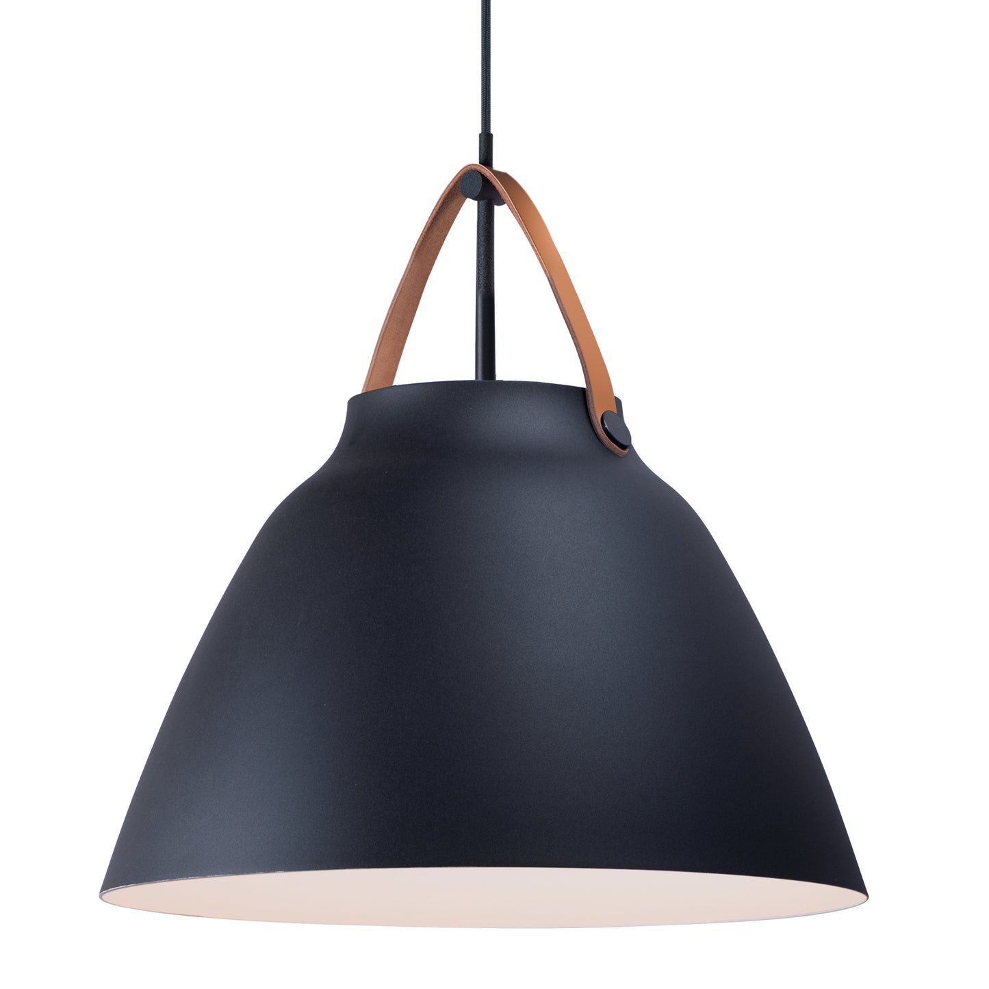 Nordic Pendant Tan Leather/Black by Maxim Lighting