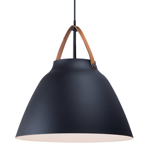 Nordic Pendant Tan Leather/Black by Maxim Lighting