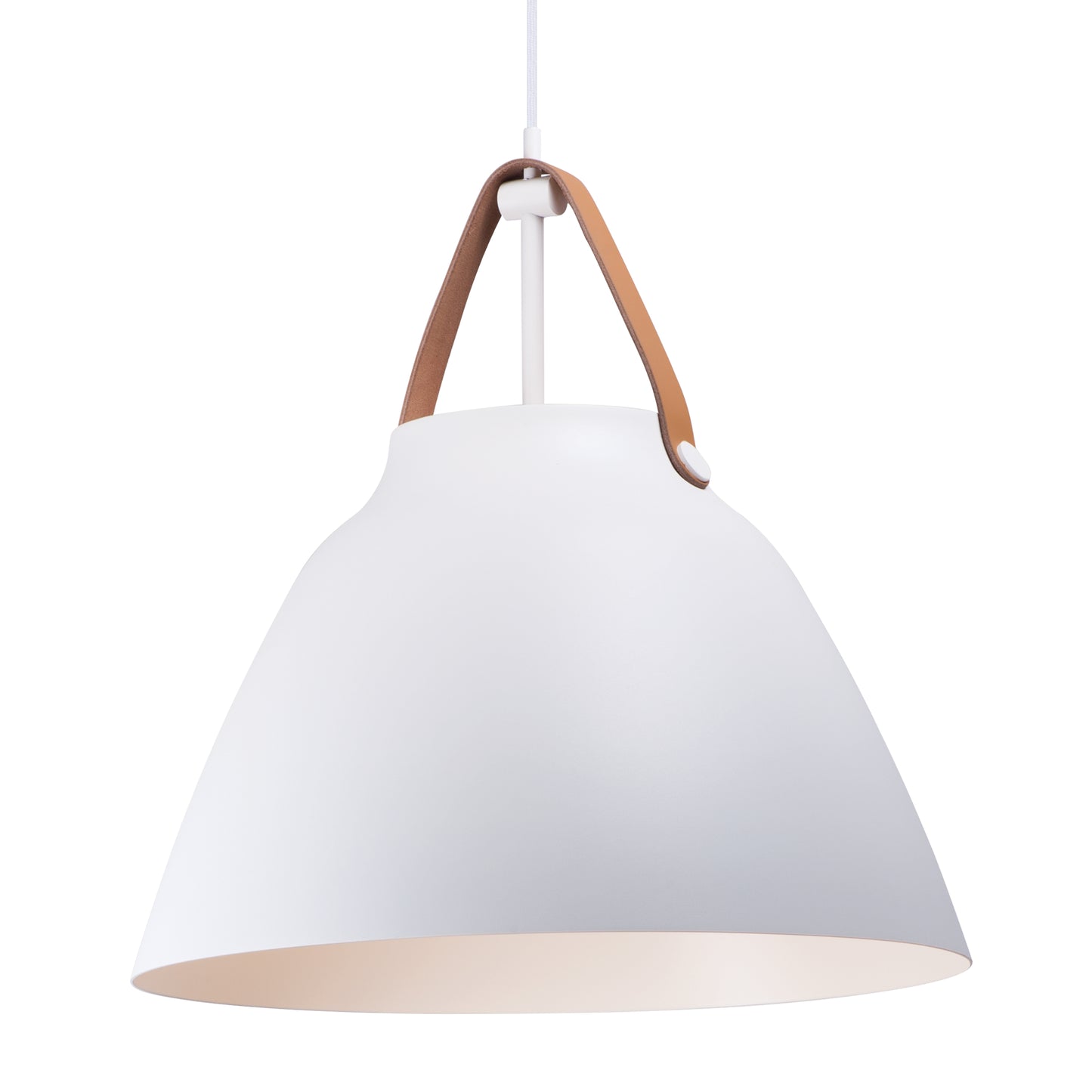 Nordic Pendant Tan Leather/White by Maxim Lighting