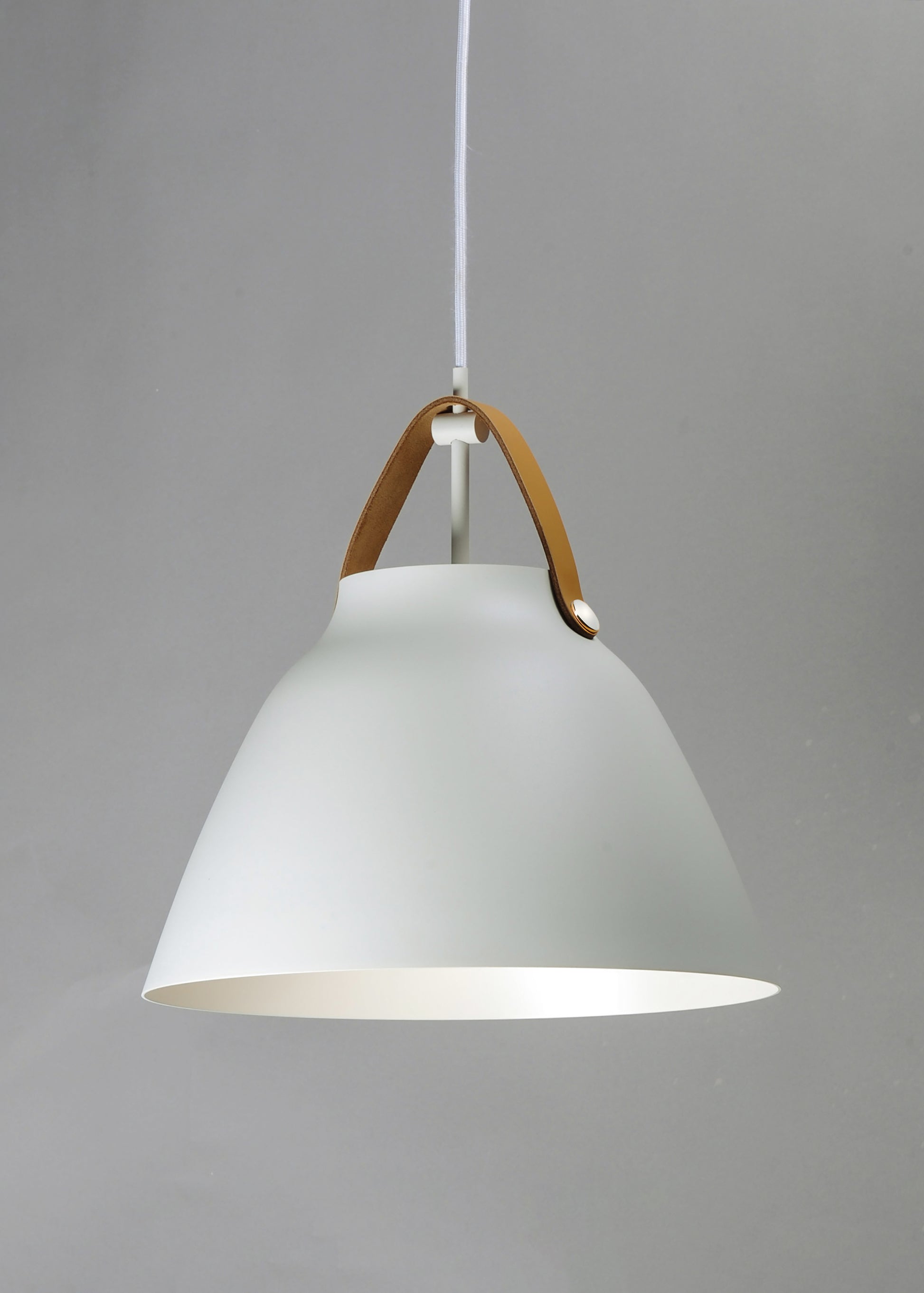 Nordic Pendant Tan Leather/White by Maxim Lighting