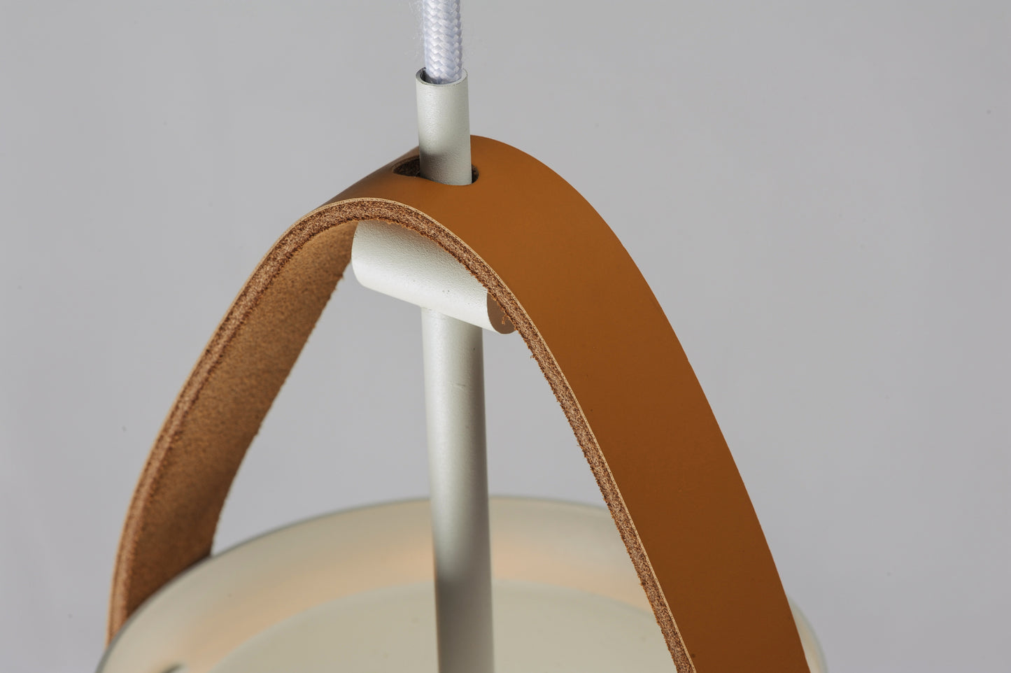 Nordic Pendant Tan Leather/White by Maxim Lighting