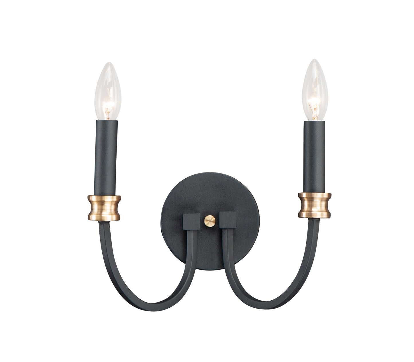 Charlton 2-Light Wall Sconce Black/Antique Brass by Maxim Lighting