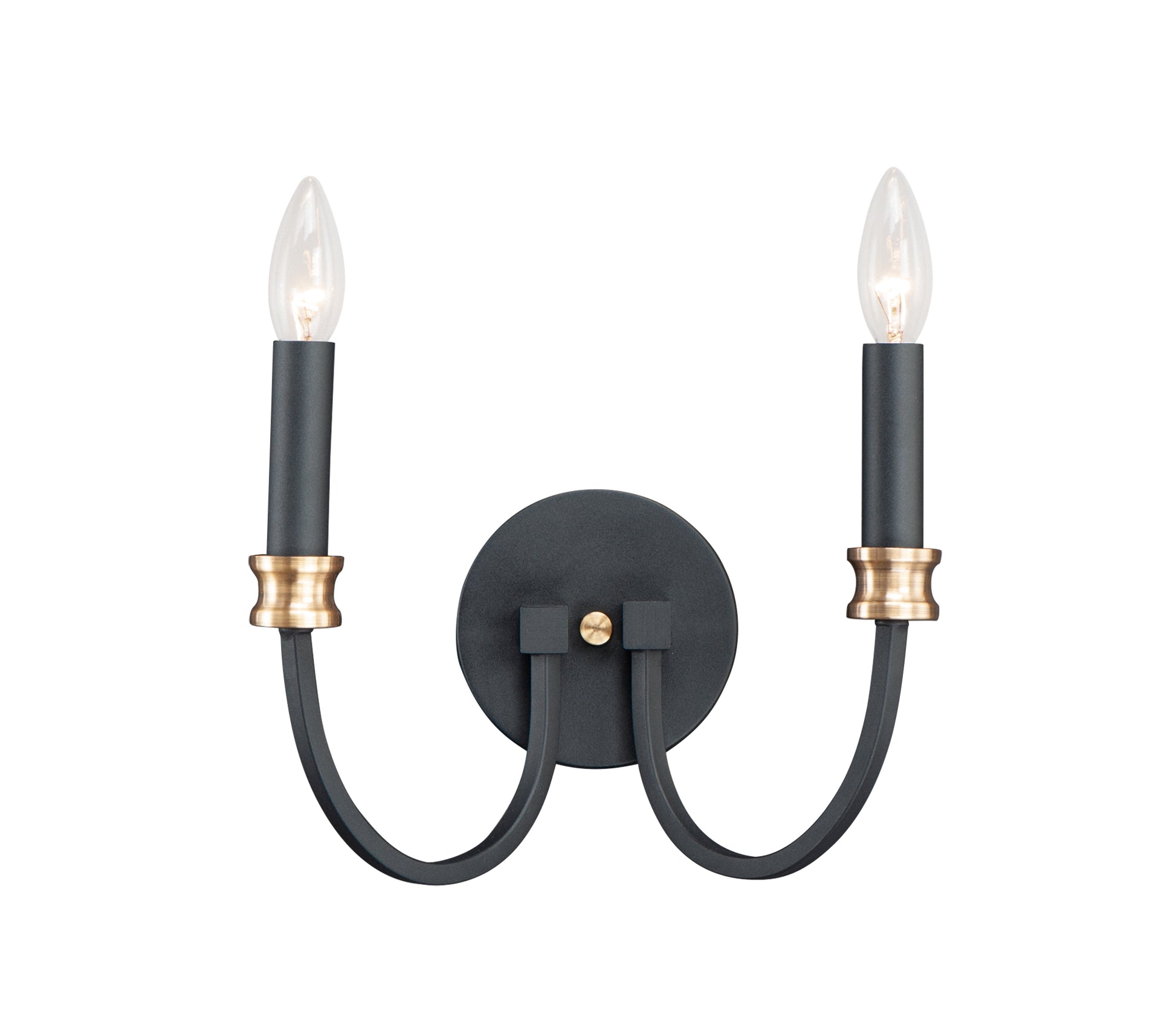 Charlton 2-Light Wall Sconce Black/Antique Brass by Maxim Lighting