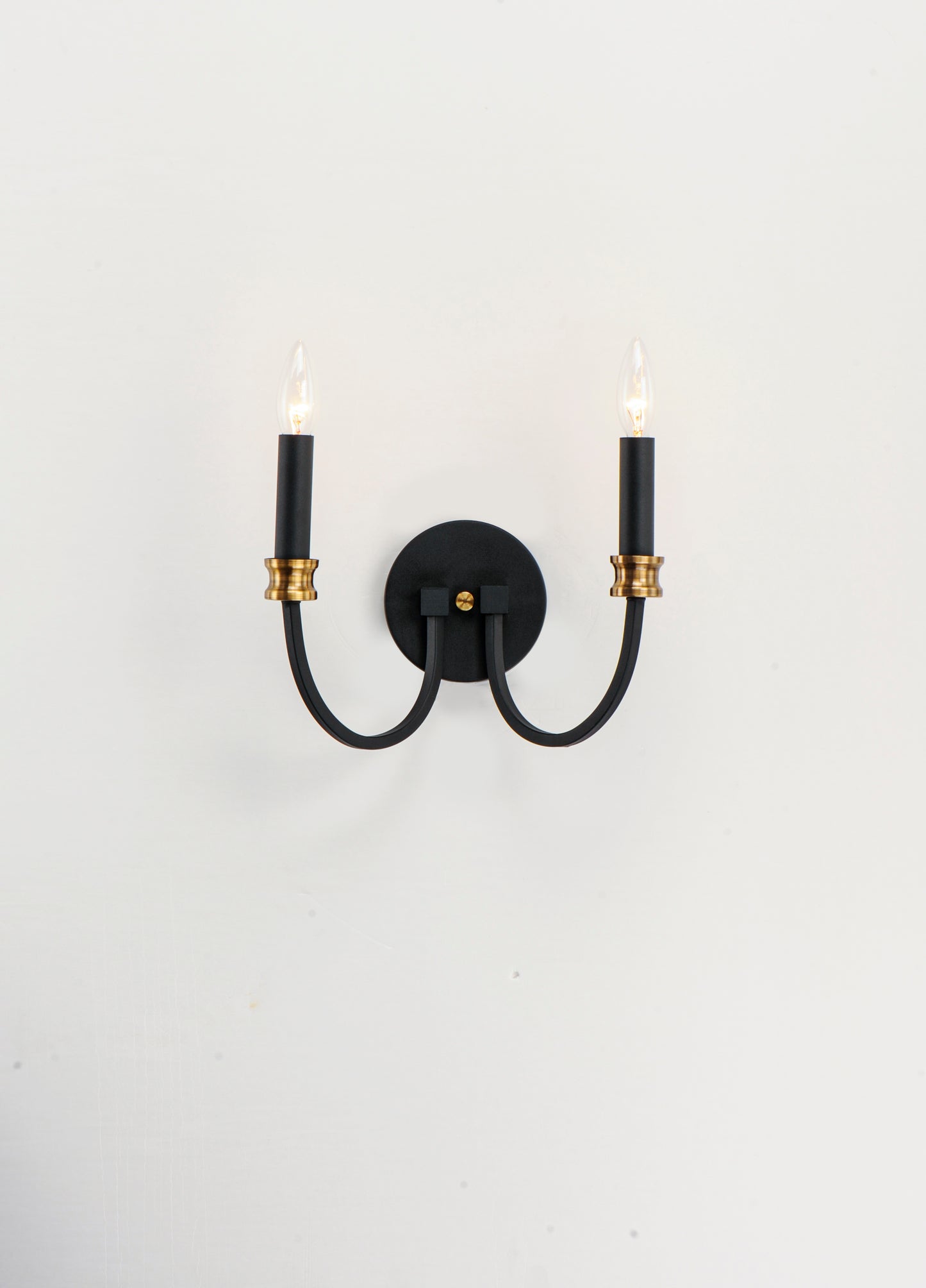 Charlton 2-Light Wall Sconce Black/Antique Brass by Maxim Lighting