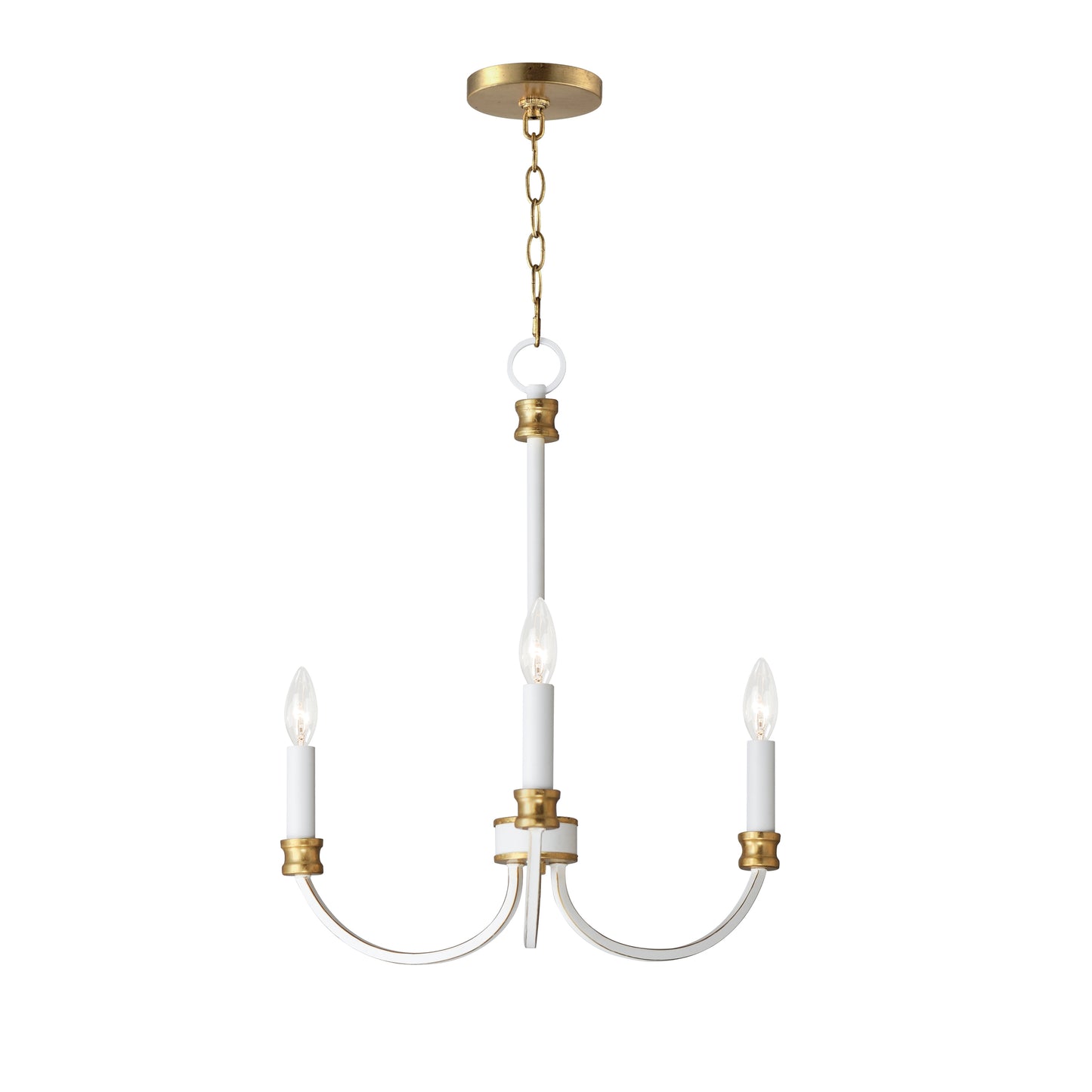 Charlton 3-Light Chandelier Weathered White/Gold Leaf by Maxim Lighting
