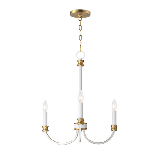 Charlton 3-Light Chandelier Weathered White/Gold Leaf by Maxim Lighting