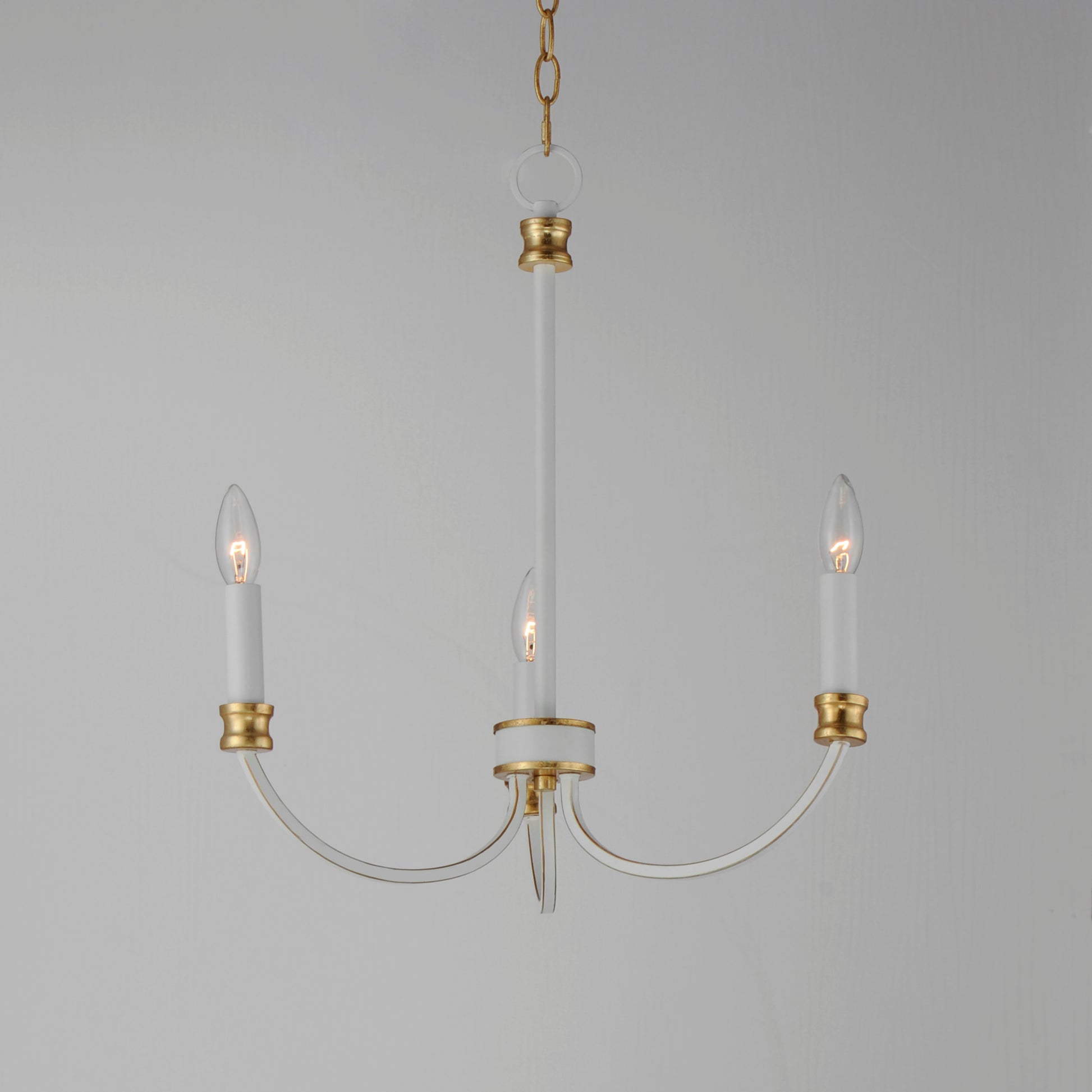Charlton 3-Light Chandelier Weathered White/Gold Leaf by Maxim Lighting