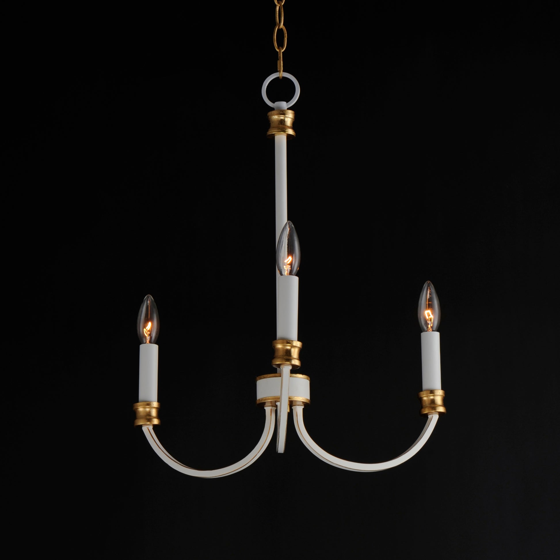 Charlton 3-Light Chandelier Weathered White/Gold Leaf by Maxim Lighting